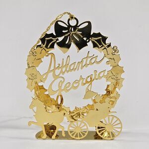 Camerlane 24 kt Gold Finish Atlanta Georgia US City State Ornament Carriage Ride